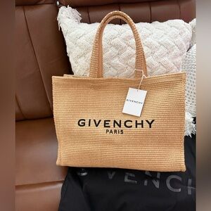 Givenchy Logo Raffia Tote in Natural - New with Tags